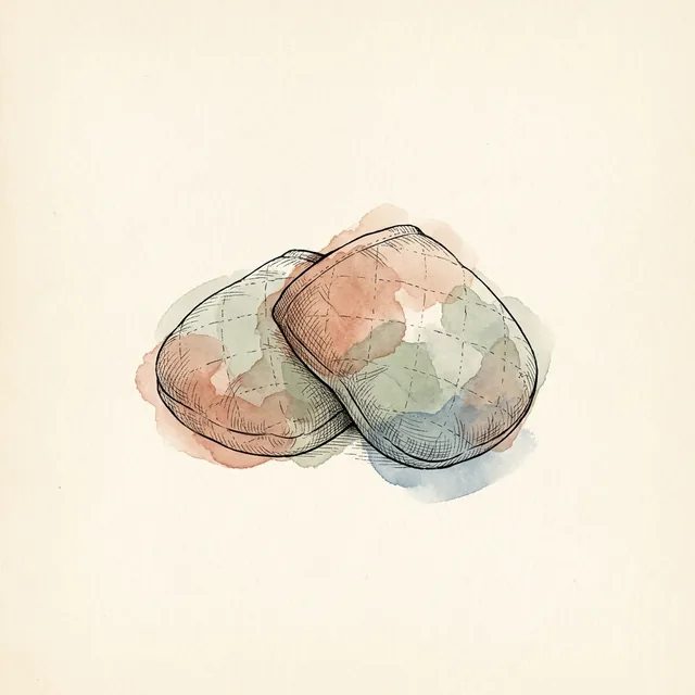 Microwavable hand warmers, watercolour illustration